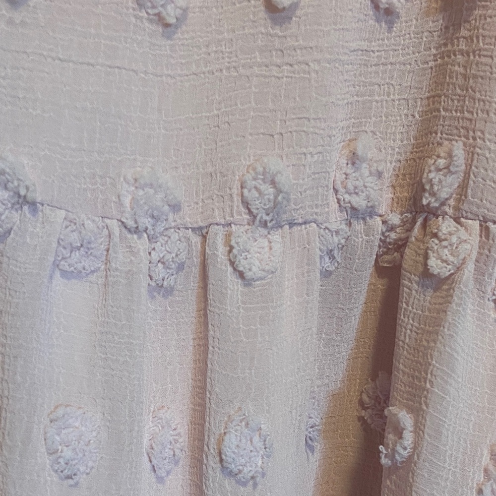 Jodifl Soft Pink Textured Swiss Dot Dress Size Med - Picture 4 of 9